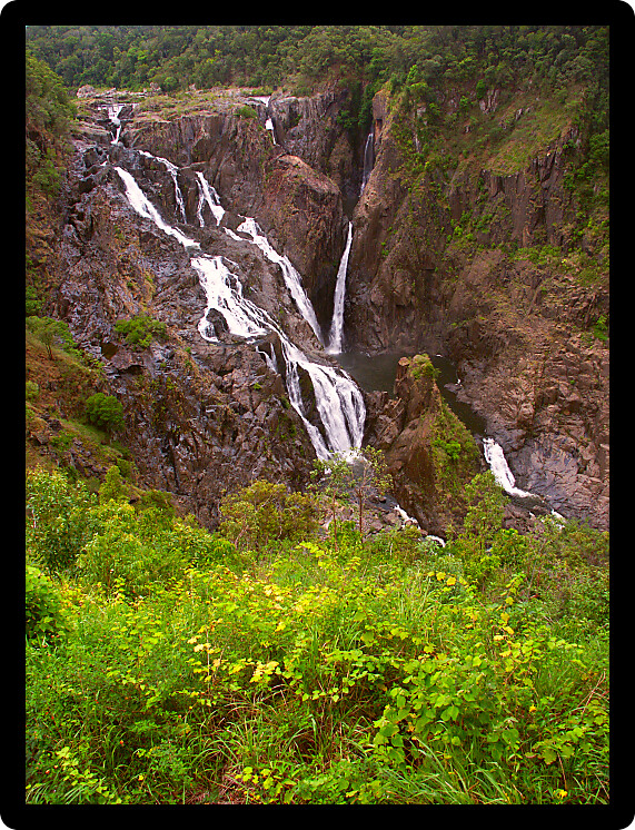 Mighty Barron Falls in Barron Gorge National Park of Queensland Australia.