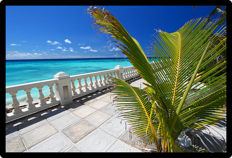 View of the Atlantic Ocean from the Caribbean island of Barbados.