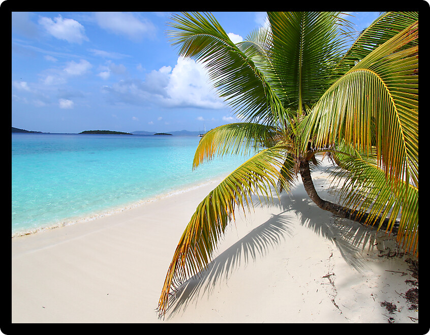 Sunny day at Solomon Bay in the US Virgin Islands.