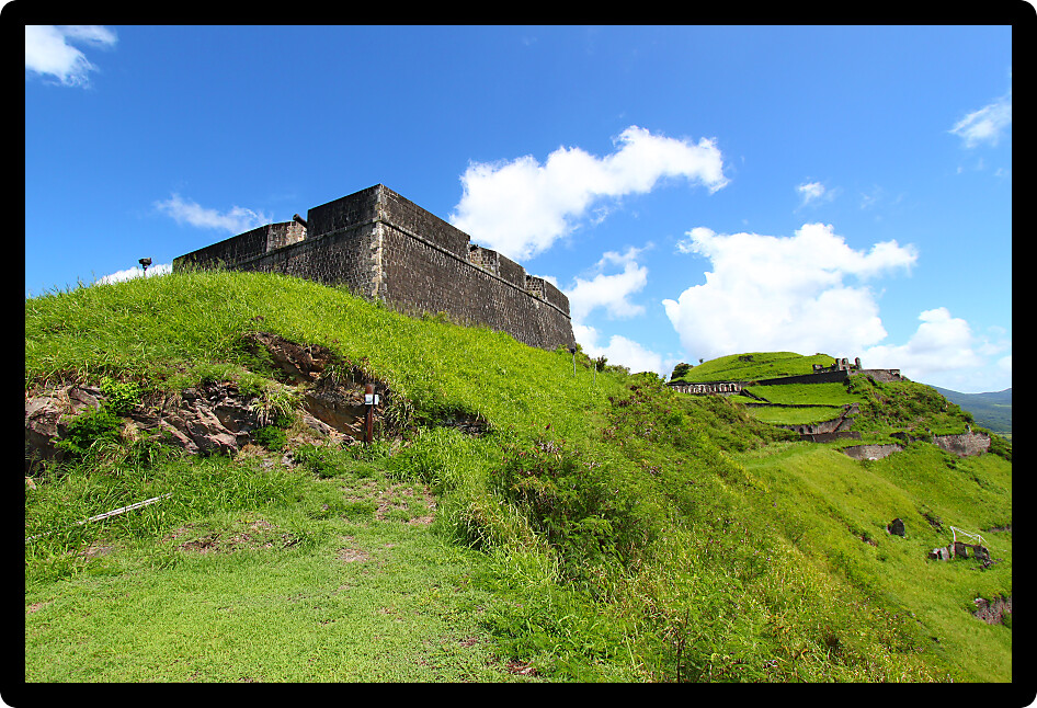 View of Brimstone Hill Fortress National Park Saint Kitts.