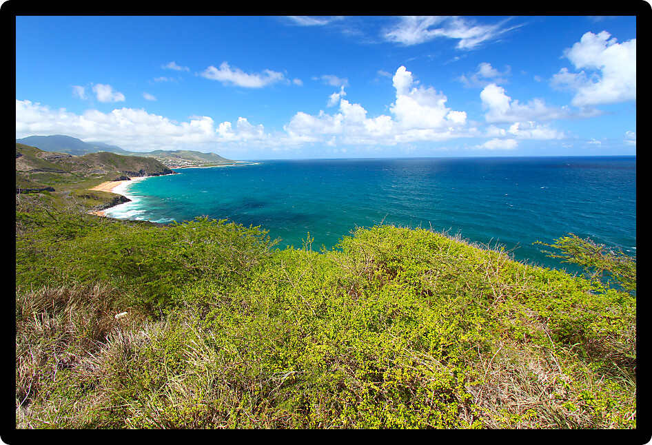 Fabulous coastline on the Caribbean island of Saint Kitts.