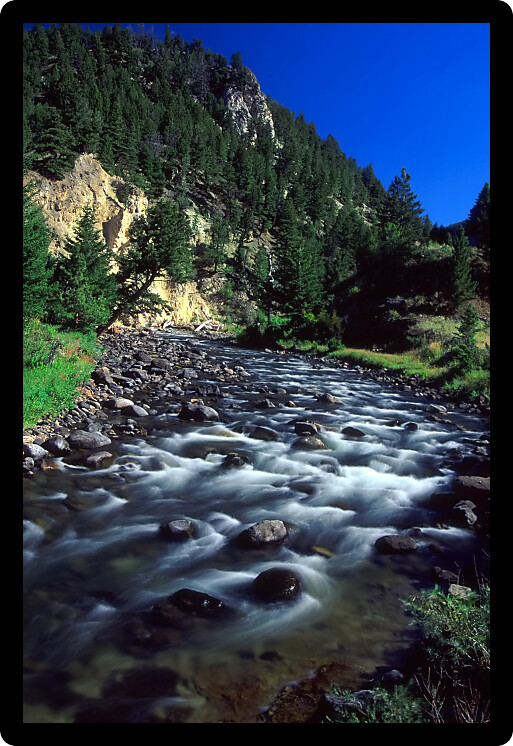 Cascades on the Gardner River in Yellowstone National Park Wyoming.