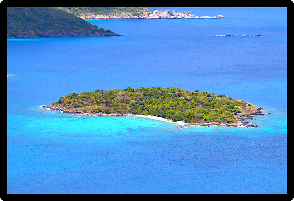 View of Henley Cay from Saint John in the US Virgin Islands.