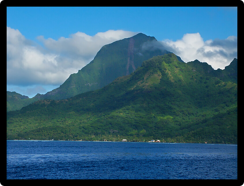 Ocean view of the Island of Moorea French Polynesia.