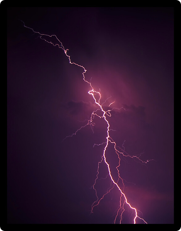 Lightning streaks through the sky from a summer thunderstorm in Illinois.