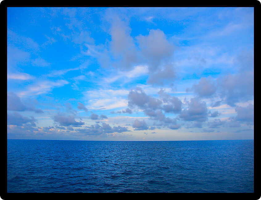 Vast blue of the Pacific Ocean off the coast of Queensland Australia.