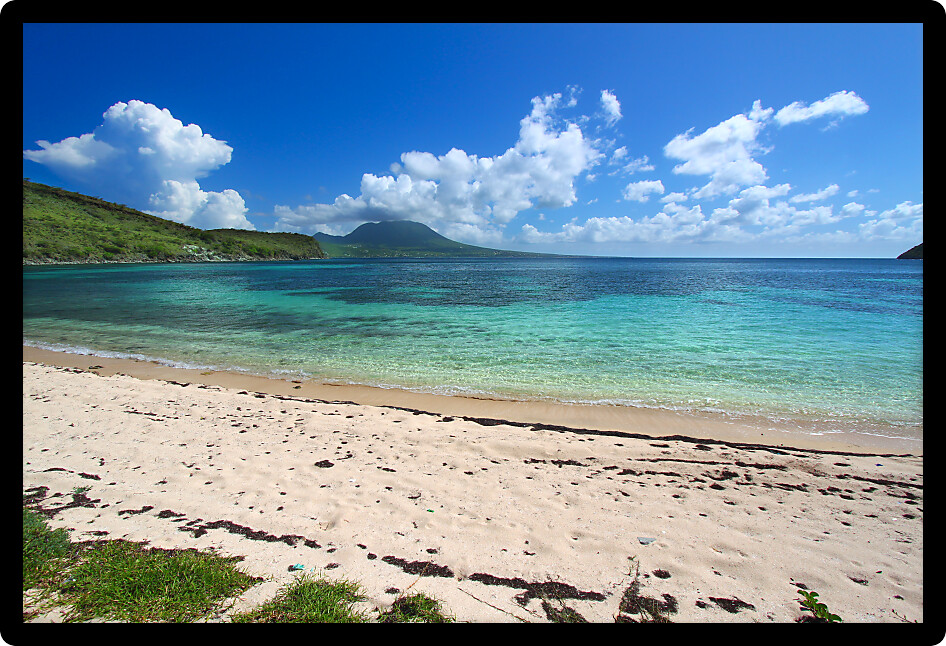 Beautiful beach on the Caribbean island of Saint Kitts.