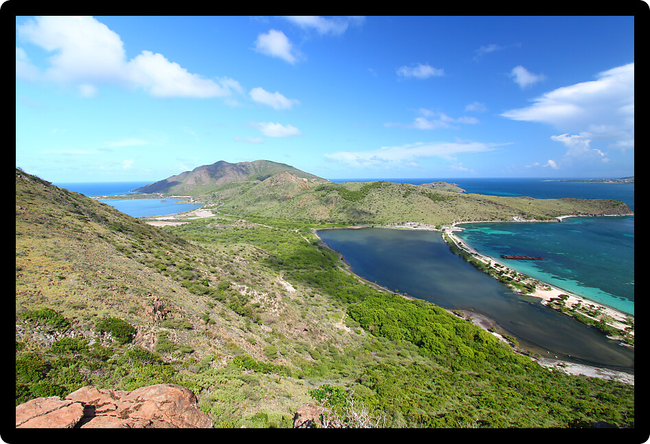 Sweeping view of the Caribbean island of Saint Kitts.