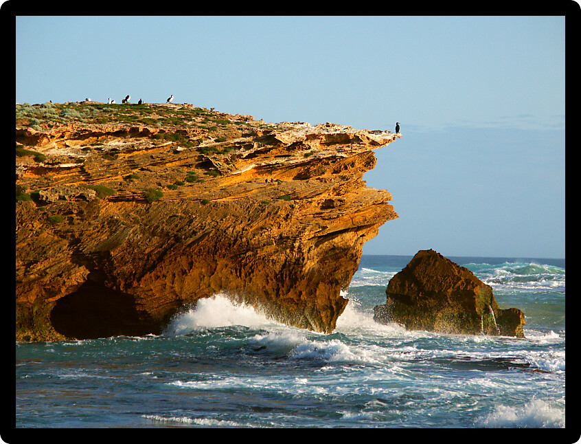 Rugged rocky coastline of southern Australia near Warrnambool Victoria.