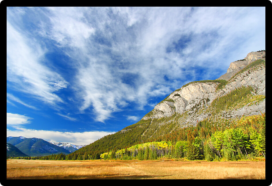 Amazing mountain scenery of Banff National Park in Alberta Canada.