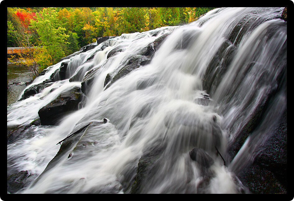 Bond Falls Scenic Area on an autumn day in the northwoods of Michigan.