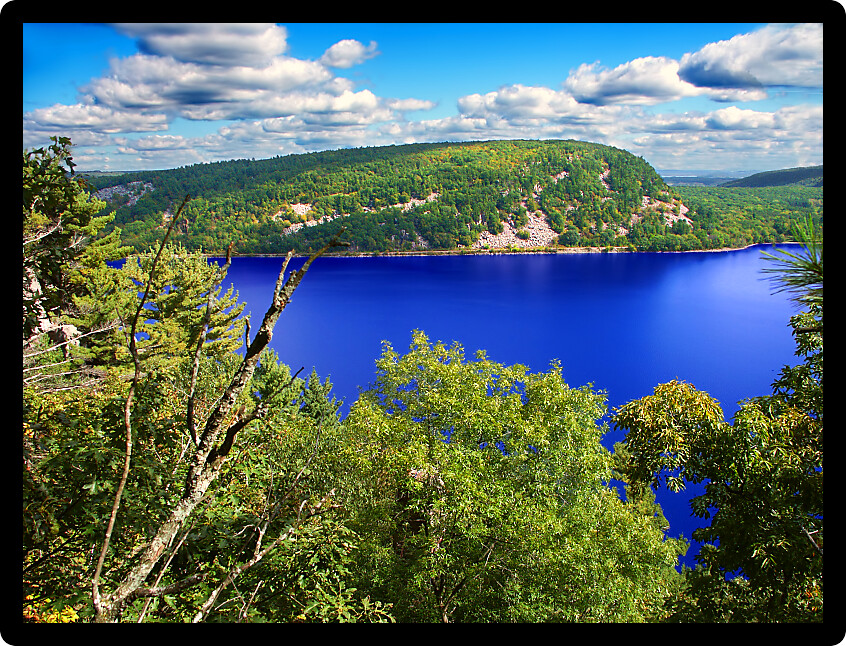 Beautiful view of Devils Lake State Park in Wisconsin.