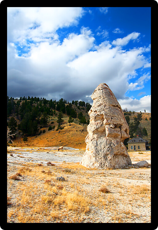 Liberty Cone at Mammoth Hot Springs of Yellowstone National Park.