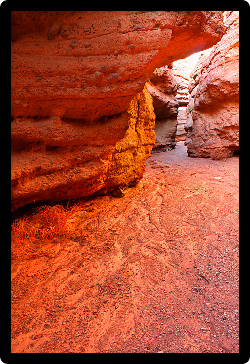 Narrow bends of White Owl Canyon in the Lake Mead National Recreation Area of Nevada.
