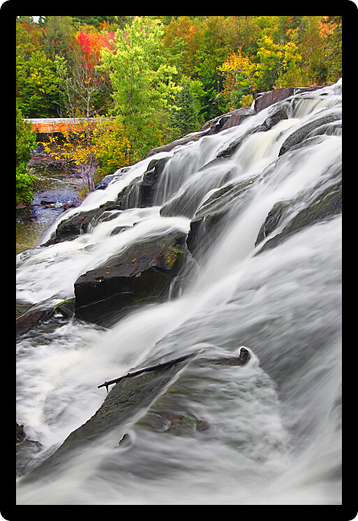 Bond Falls Scenic Area on an autumn day in the northwoods of Michigan.