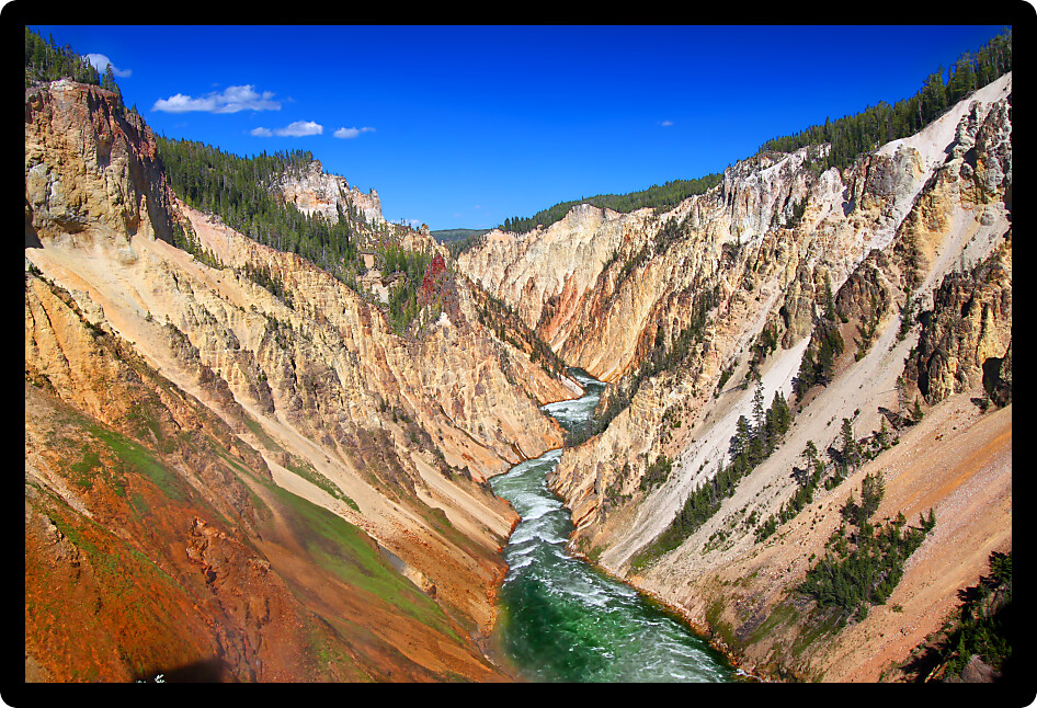 Amazing Grand Canyon of the Yellowstone River on a beautiful summer day.