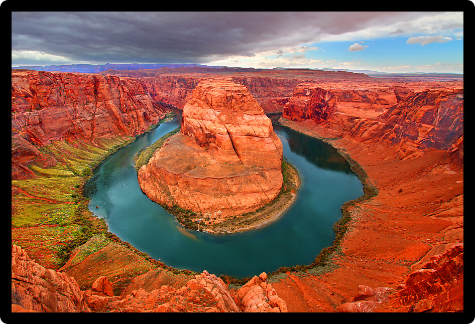 Famous Horseshoe Bend of the Colorado River in northern Arizona.