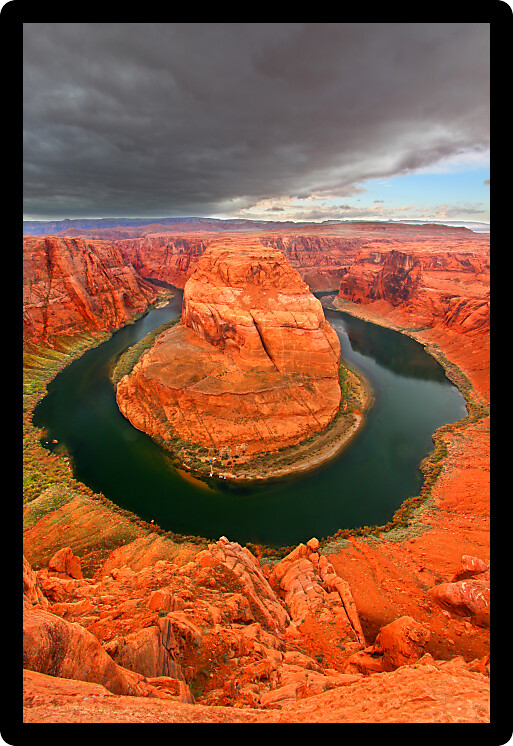 Famous Horseshoe Bend of the Colorado River in northern Arizona.