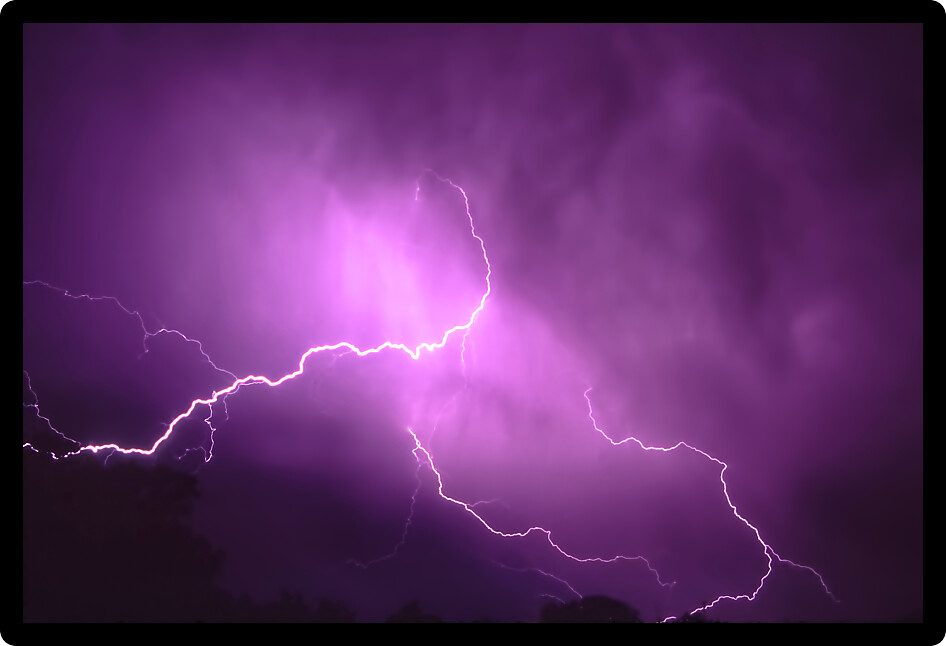 Lightning streaks through the sky from a summer thunderstorm in Illinois.