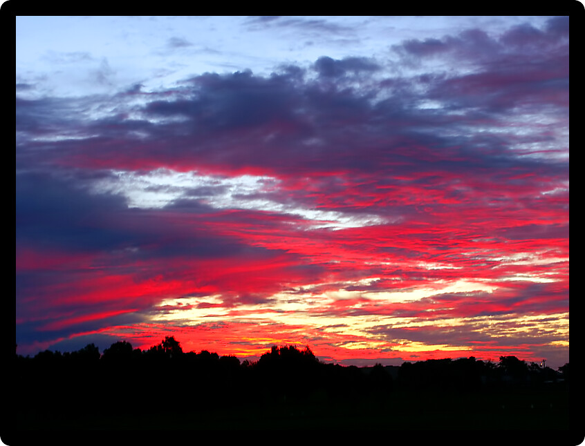 Beautiful pink and purple colors of sunset over Victoria Australia.