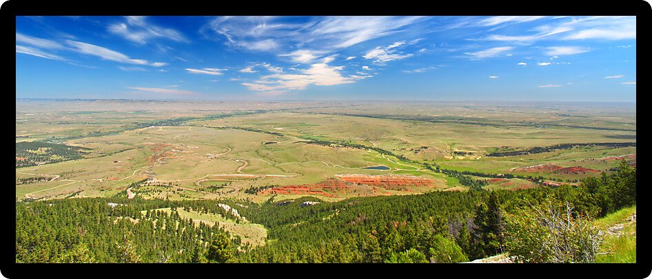Sweeping view of the Wyoming countryside from the Bighorn National Forest.