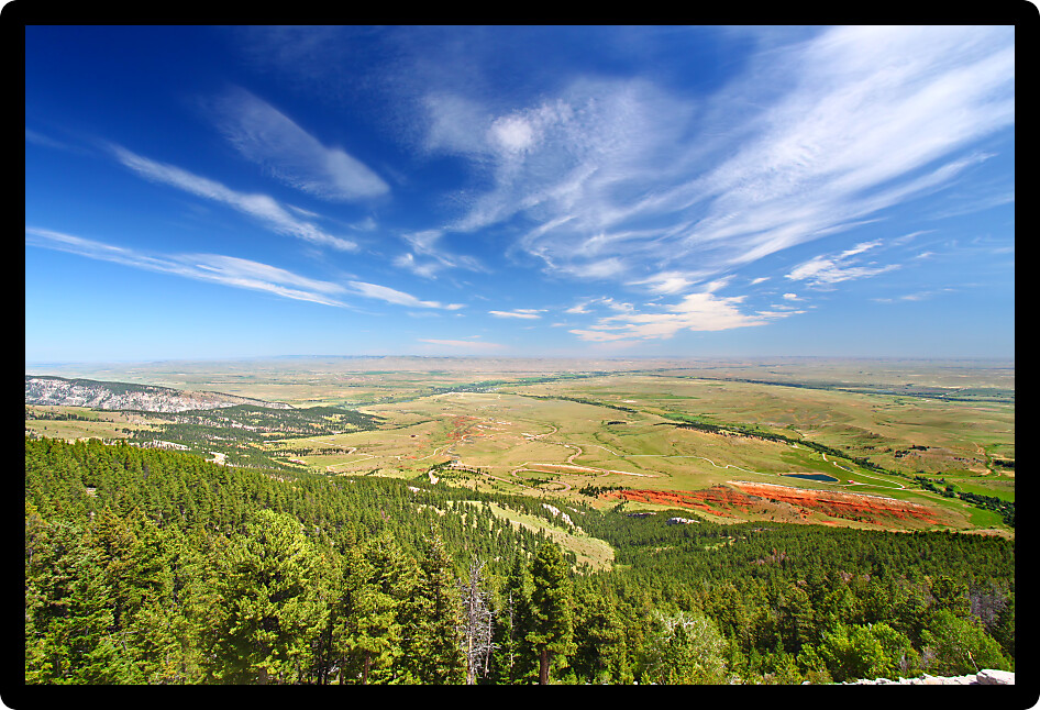 Spectacular Wyoming countryside seen from the Bighorn National Forest.
