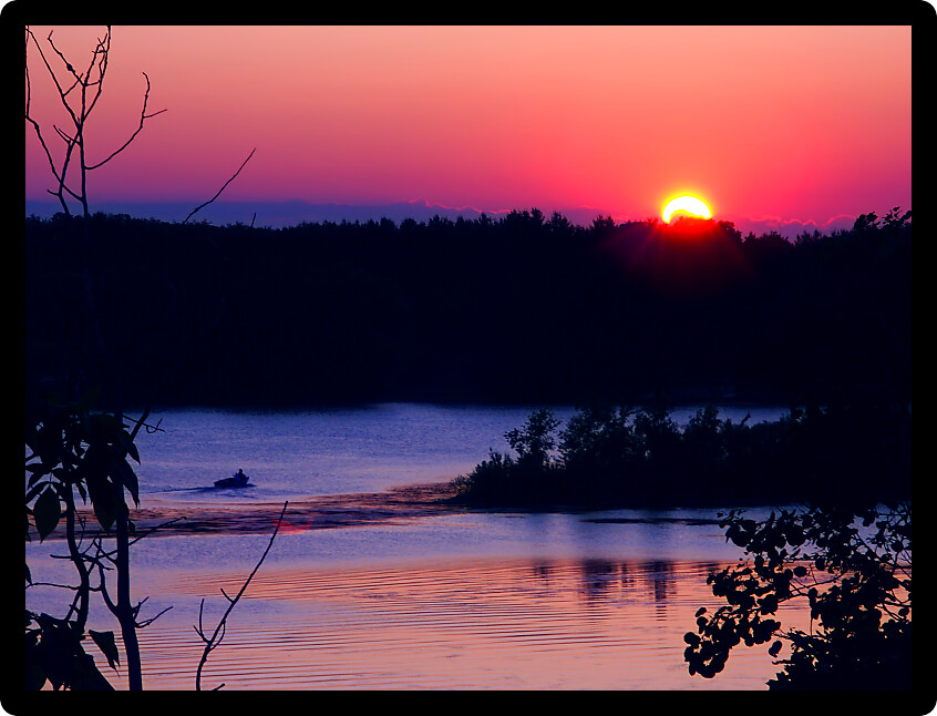 Sunset over Rice Lake in the Kettle Moraine State Forest of Wisconsin.