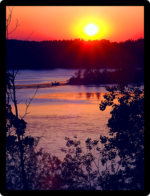 Sunset over Rice Lake in the Kettle Moraine State Forest of Wisconsin.