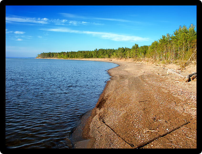 Beach scenery at McLain State Park in Michigans Keweenaw Peninsula.