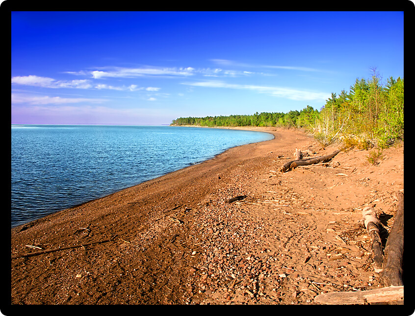 Lake Superior landscape at McLain State Park in Michigans Keweenaw Peninsula.
