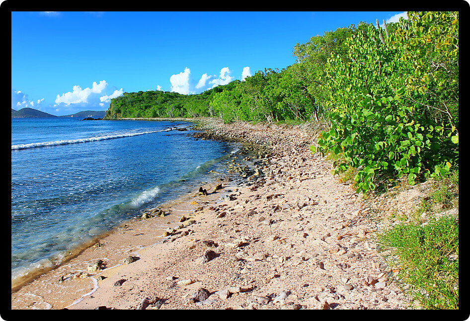 Beautiful beach at Smugglers on Tortola of the British Virgin Islands.