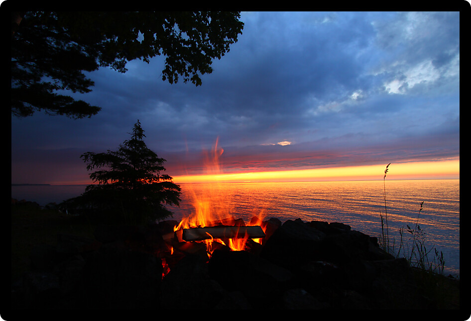 Beach of Lake Superior is a perfect place for a summer campfire.