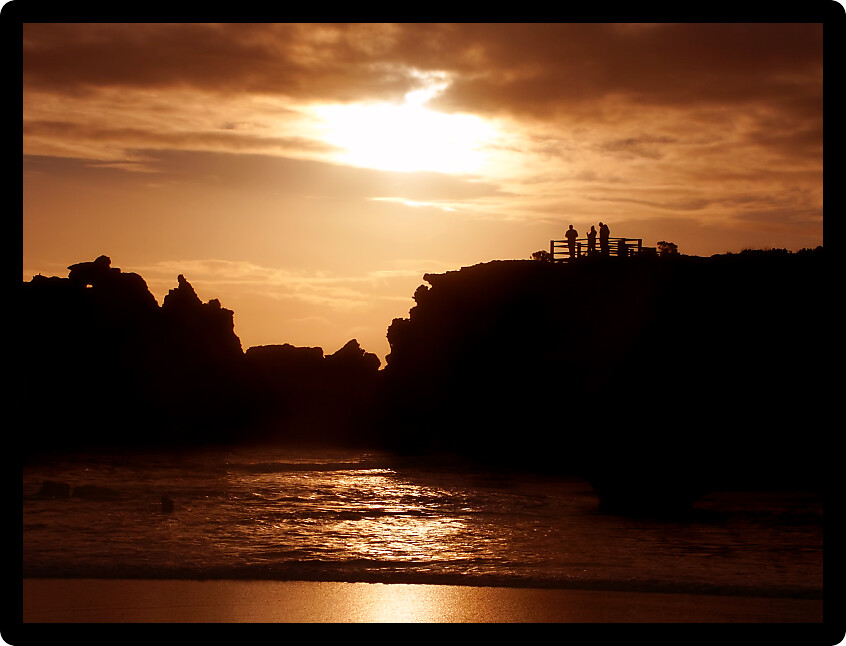 Sunset over the Hopkins River estuary in the town of Warrnambool in Victoria Australia.