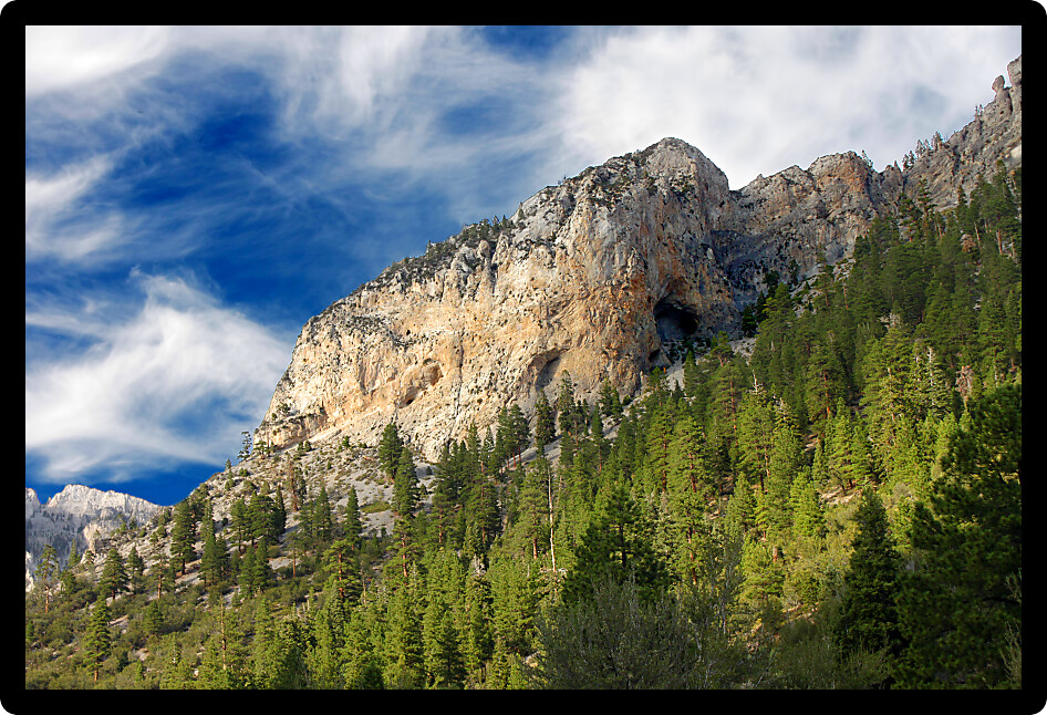 Mountainous terrain of Spring Mountains National Recreation Area of Nevada.
