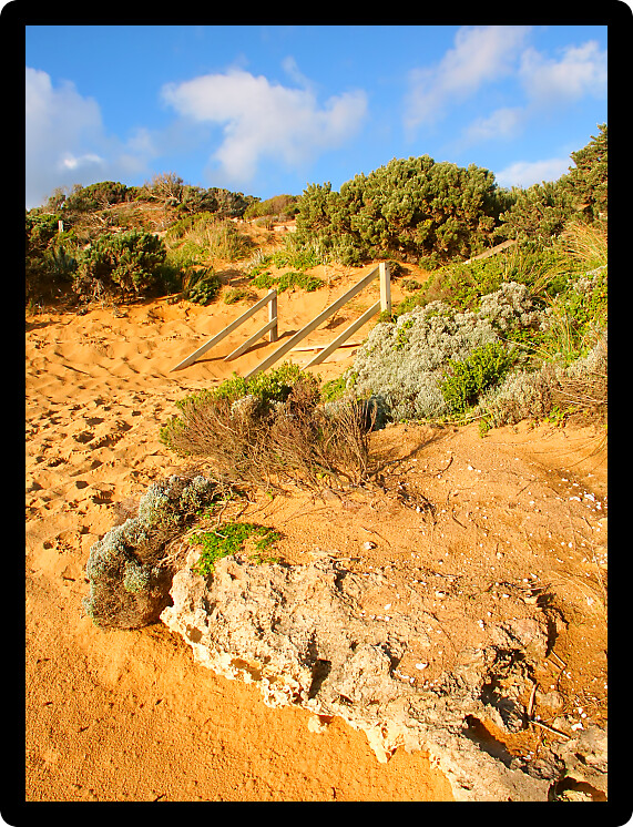 Rugged rocky coastline of Victoria in southern Australia.