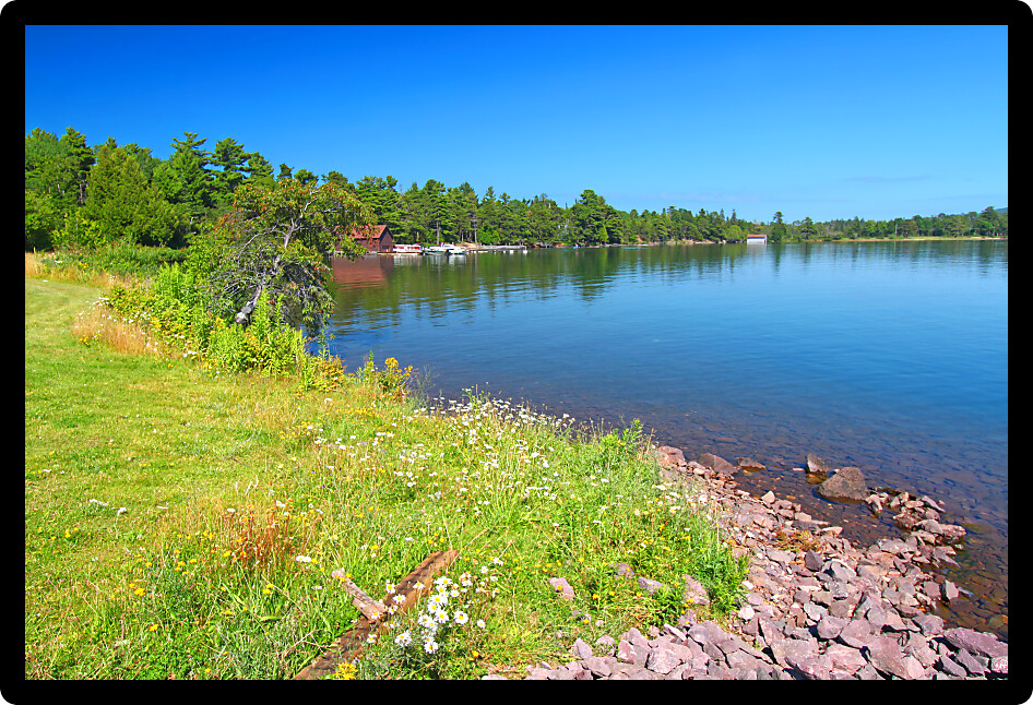 Landscape of Eagle Harbor State Harbor in the Keweenaw Peninsula of Michigan.