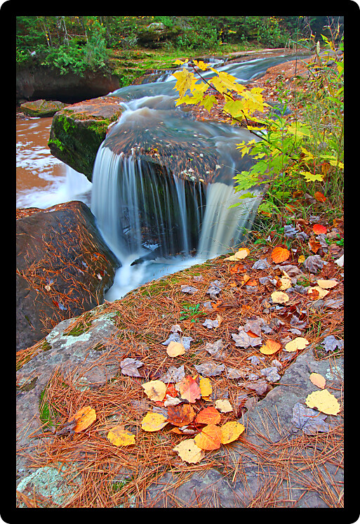 Cascades of Konteka  Falls on the Baltimore River in Ontonagon County Michigan.