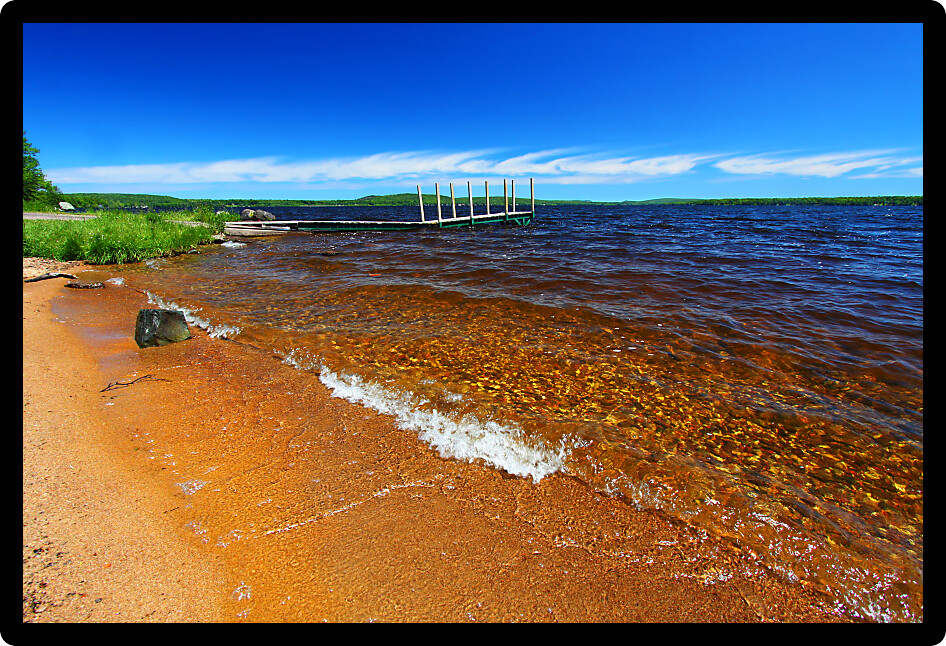 Lake Gogebic beach at Ontonagon County Park in Michigan.