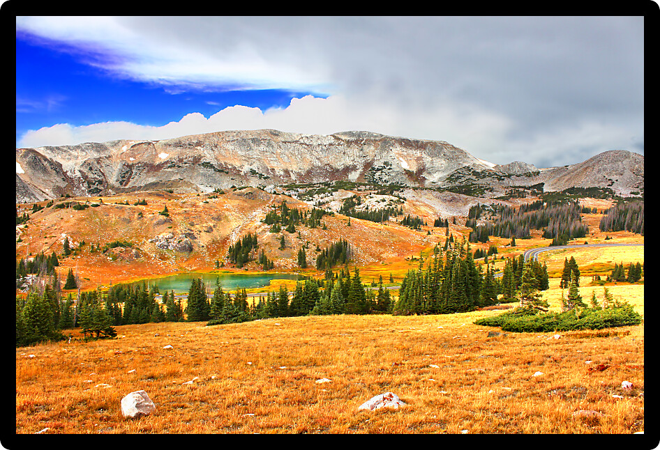 Rugged mountains and wilderness of the Snowy Range in Medicine Bow National Forest of Wyoming.