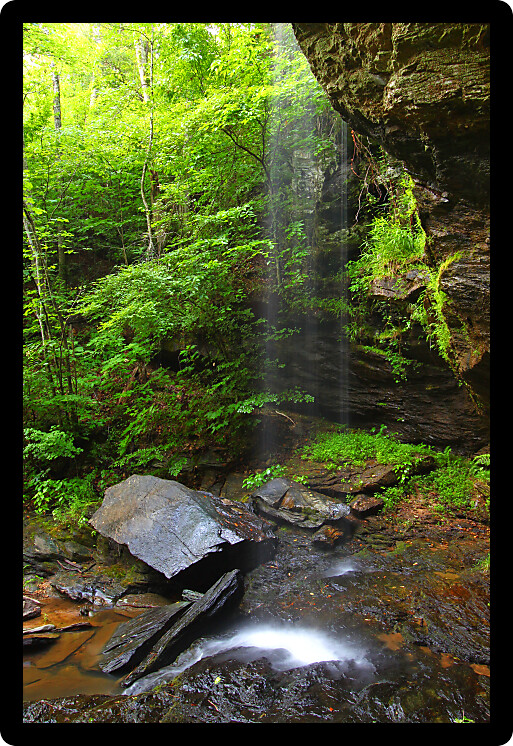 Waterfall flows through the wilderness of the Talladega National Forest in Alabama.