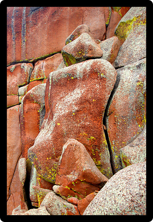 Rugged rocky boulders dominate the landscape of Medicine Bow National Forest in Wyoming.