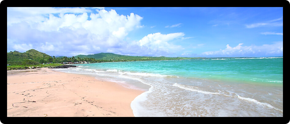 Beautiful Anse de Sables Beach on the Caribbean island of Saint Lucia.