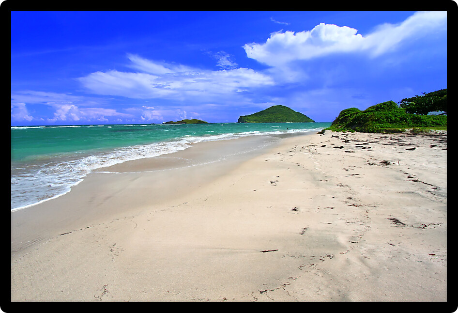 Beautiful Anse de Sables Beach on the Caribbean island of Saint Lucia.