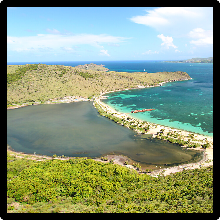 Majors Bay Beach on the Caribbean island of Saint Kitts.