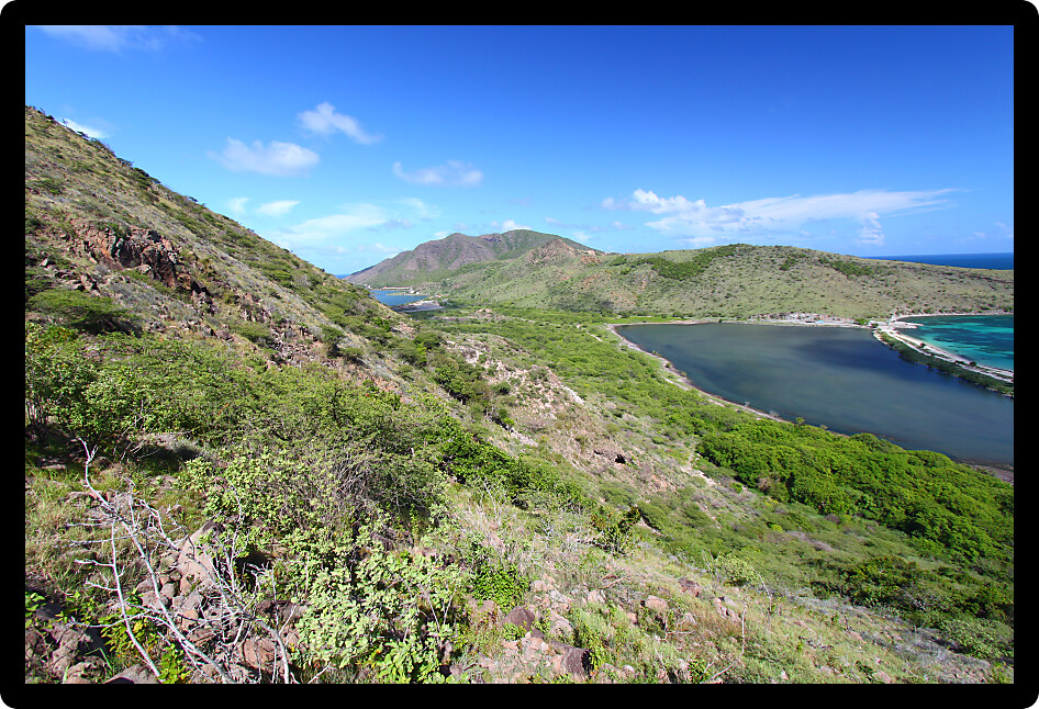 Sweeping view of the Caribbean island of Saint Kitts.
