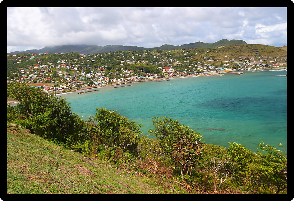 Seaside town of Dennery on the Caribbean island of Saint Lucia