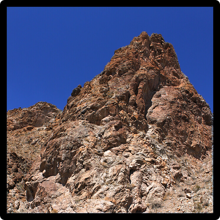 Rugged dry landscape near Grapevine Canyon in Nevada.