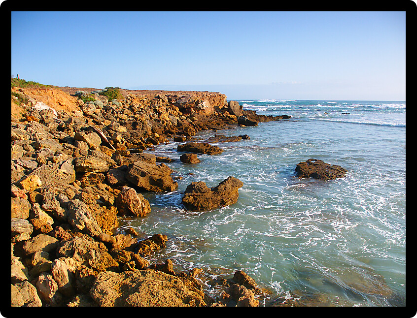 Rocky coastline of southern Australia near Warrnambool Victoria.