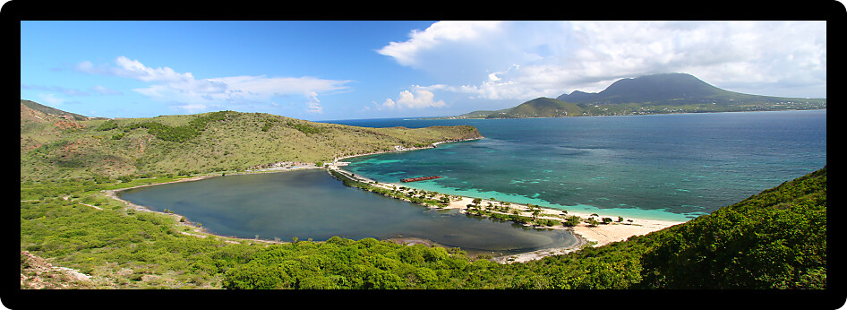 Panoramic view of the amazing Caribbean island Saint Kitts.