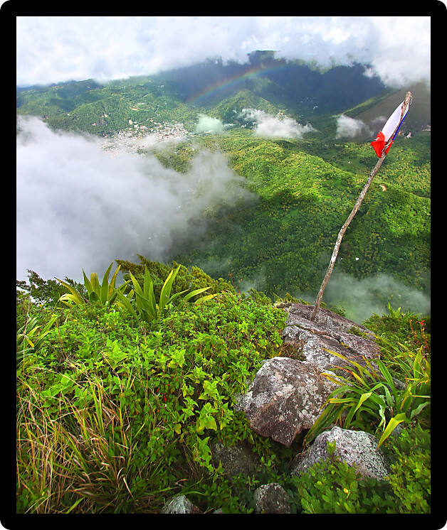 Beautiful Saint Lucia seen from the summit of the Petit Piton.